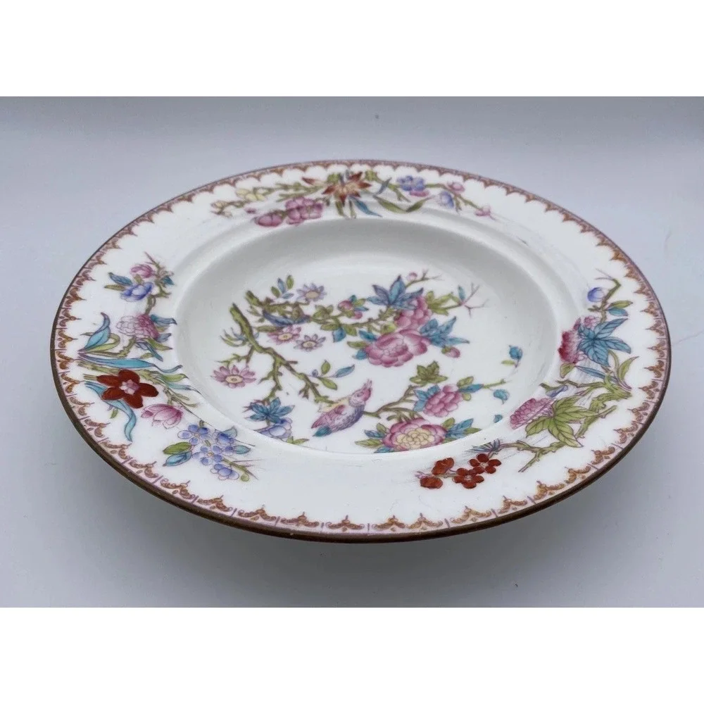 Vintage Antique MintonS (1891-1912) Cuckoo Pattern Porcelain Large Rim Soup Bowl - Picture 2 of 6